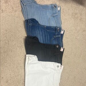 Set of Four Denim Shorts in Various Colors
